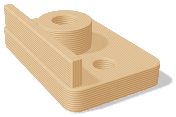 Sample part made from Wood-filled PLA