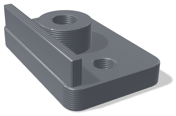 Sample part made from PC-ABS