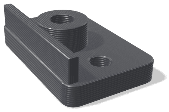 Sample part made from PPS-CF